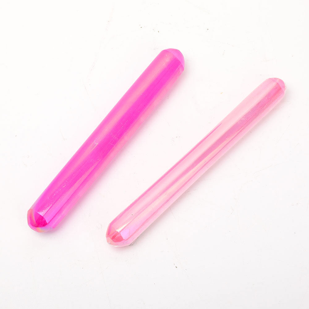 6" Aura Pink Polished Angel Crystal Selenite Wand