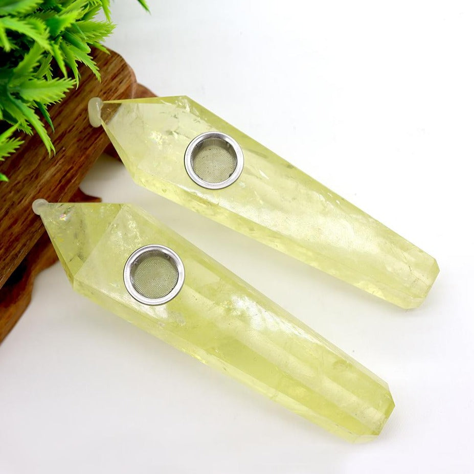 Natural Citrine Crystal Pipe