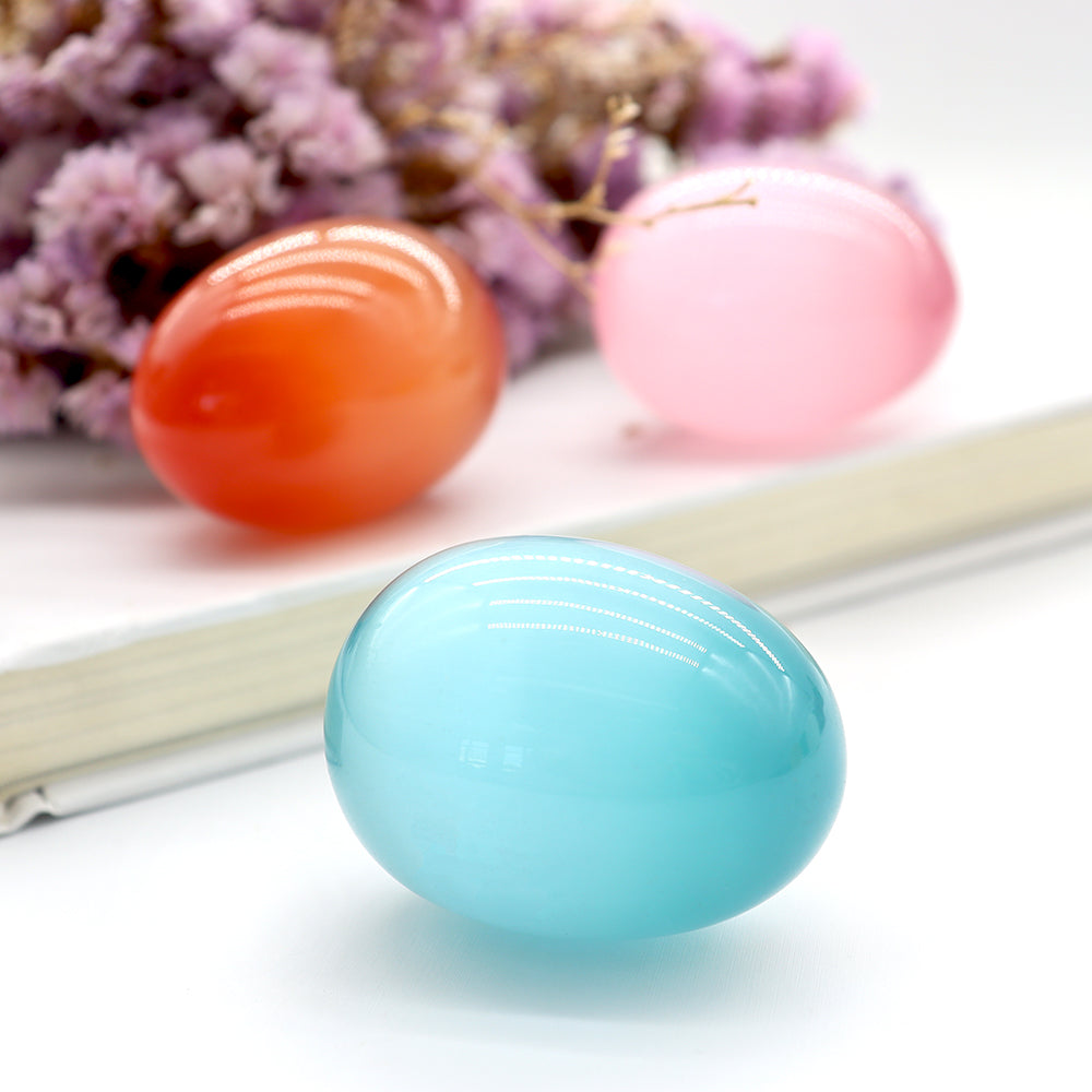 Pocket Palm Stone Crystal Carving Egg-Shape Gemstones Polished Worry Stones