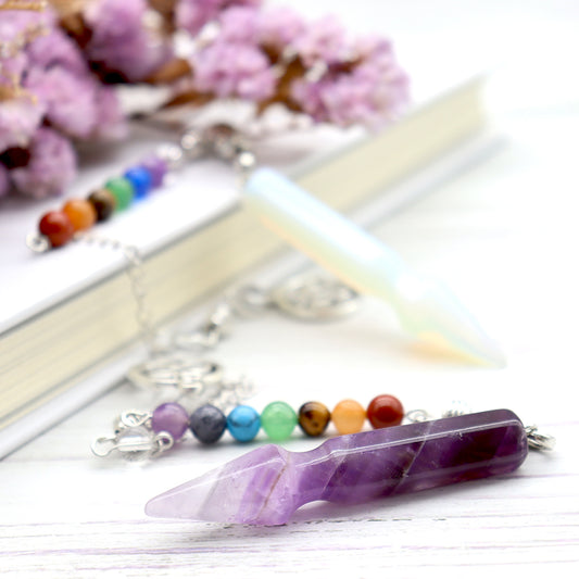 7 Chakra Healing Crystal Dowsing Pendulum Reiki Balance Meditation Jewelry