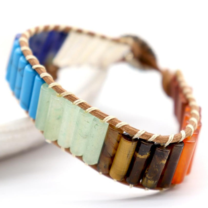 Boho Handmade Natural Crystal Healing 7 Chakra Bracelets