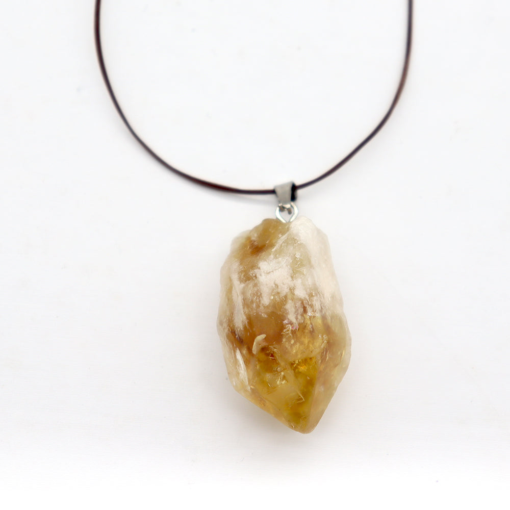 Natural Raw Amethyst Crystal Pendant Necklace