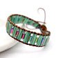 Natural Crystal Healing Bracelets Leather Wrap adjustable Bracelet Jewelry