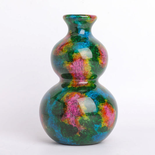 Seven-Color Jade Vase Free Form with Base