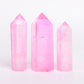 Set of 3 Aura Pink Angel Crystal Points