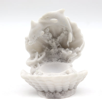 8.6cm Shell Shape White Resin Display Stand for Spheres