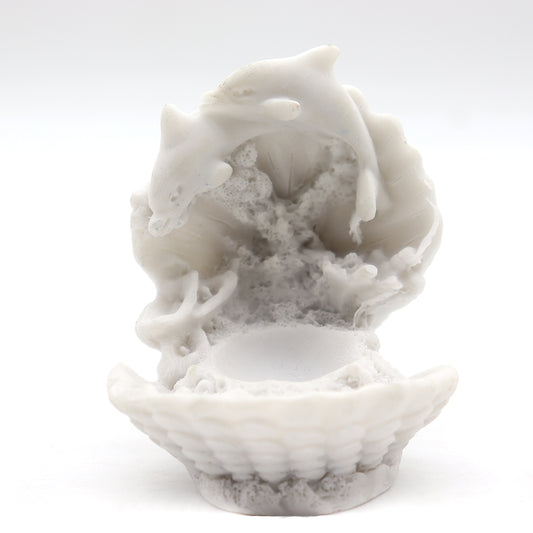 8.6cm Shell Shape White Resin Display Stand for Spheres
