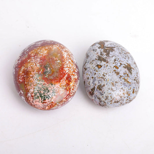 Set of 2 Ocean Jasper Palm Stone