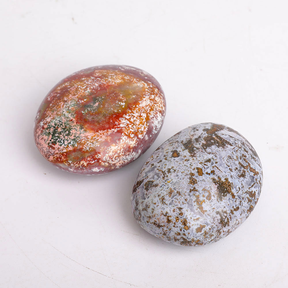 Set of 2 Ocean Jasper Palm Stone
