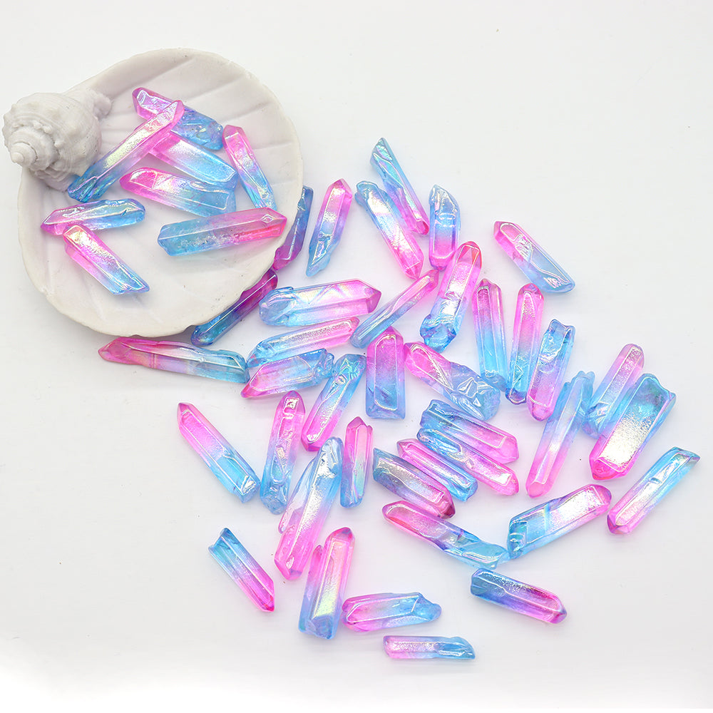 0.5kg Pink and Blue Aura Quartz Angel Crystal Points