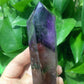 Dark Purple Amethyst Point Half Polished #5