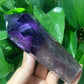 Dark Purple Amethyst Point Half Polished #6