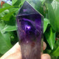 Dark Purple Amethyst Point Half Polished #6