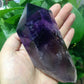 Dark Purple Amethyst Point Half Polished #8