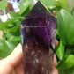 Dark Purple Amethyst Point Half Polished #10