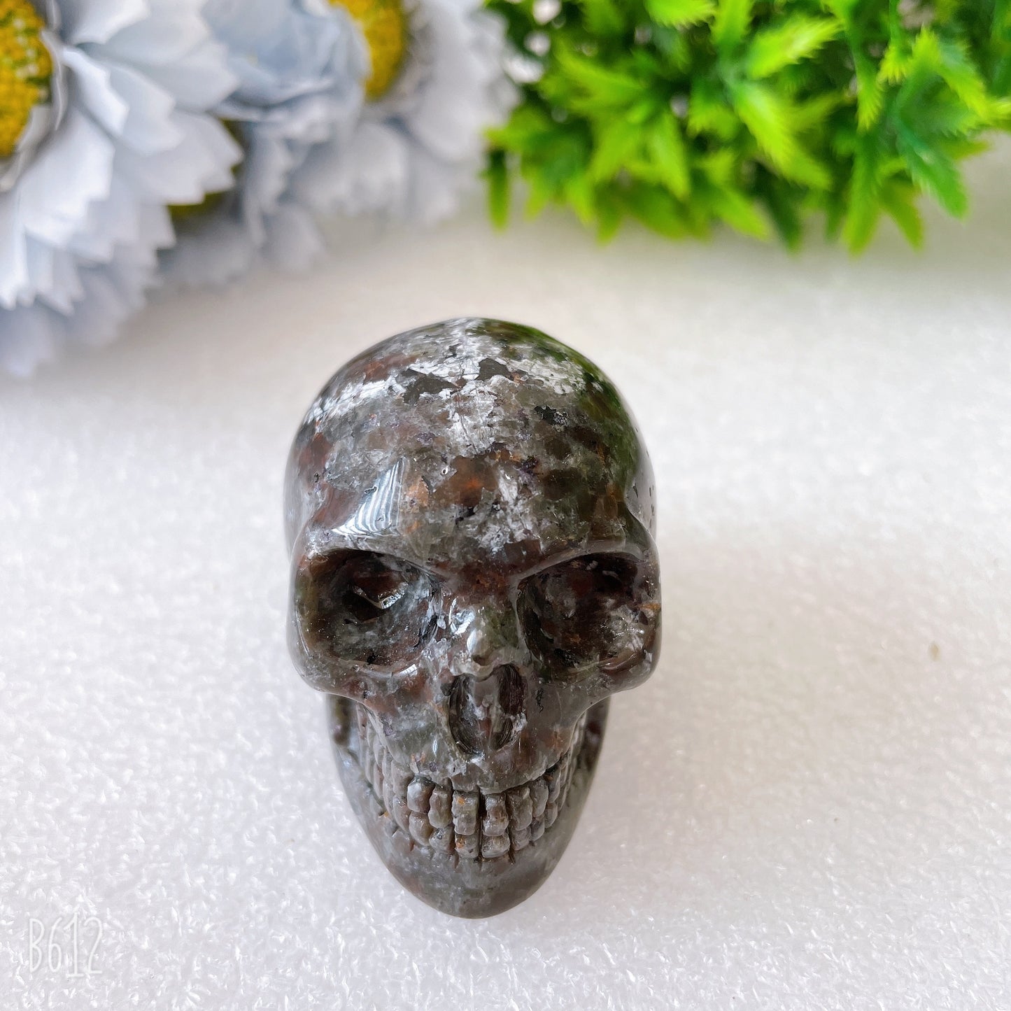 2" Rose Quartz Yooperlite Skull Crystal Carvings