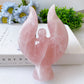 6" Rose Quartz Angel Crystal Carvings