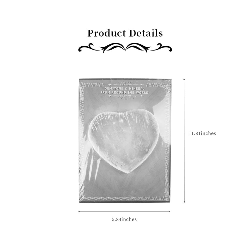 Well Packed Selenite Heart Shape Crystal Slab